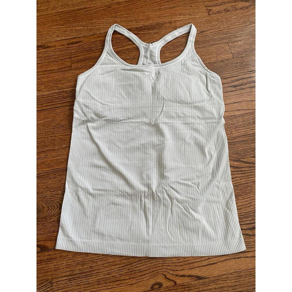 Lululemon Ebb To Street Tank Size 10 Gray Built In Bra With Pads W1ax1s